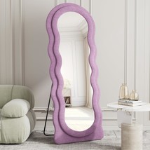 Wavy Cloud Full-Length Mirror: 63x24, Arched Design, Lavender Finish For Beedrom - £227.29 GBP