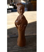 Vintage Japanese Geisha Women Wood Carving 6.5&quot; - £44.46 GBP