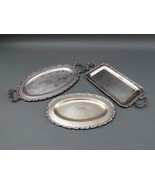 Mexico Sterling Silver .925 Serving Tray Platter Set Of 3 Total 1048 Grams - £948.10 GBP