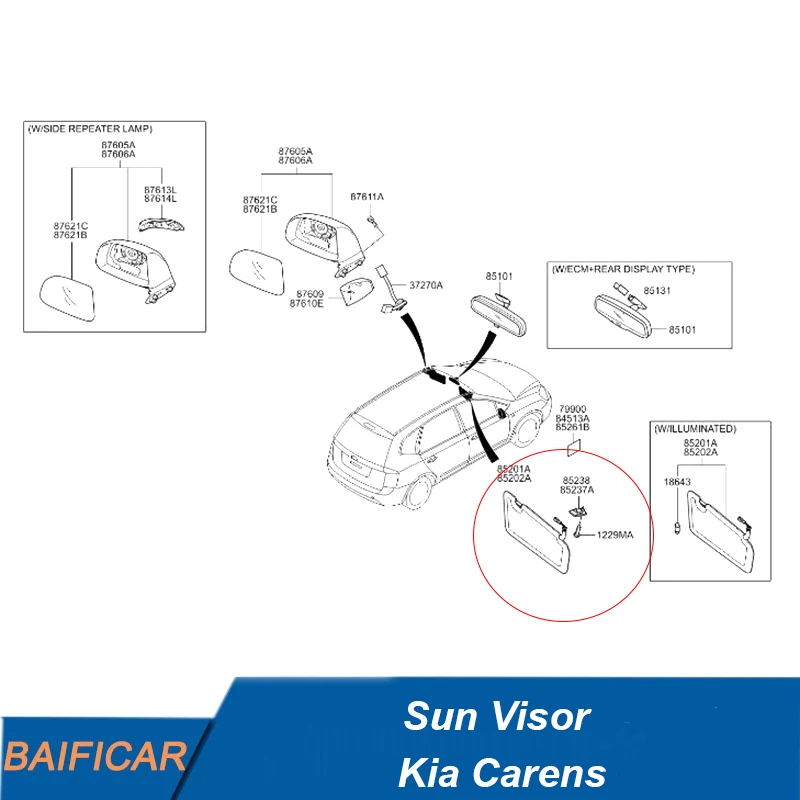 Baificar  New   LH 852011D021QW RH 852021D011QW For  Carens - £158.99 GBP