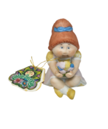 VINTAGE 1984 CABBAGE PATCH KIDS PORCELAIN FIGURINE GIRL SITTING W/ FLOWERS - £18.56 GBP