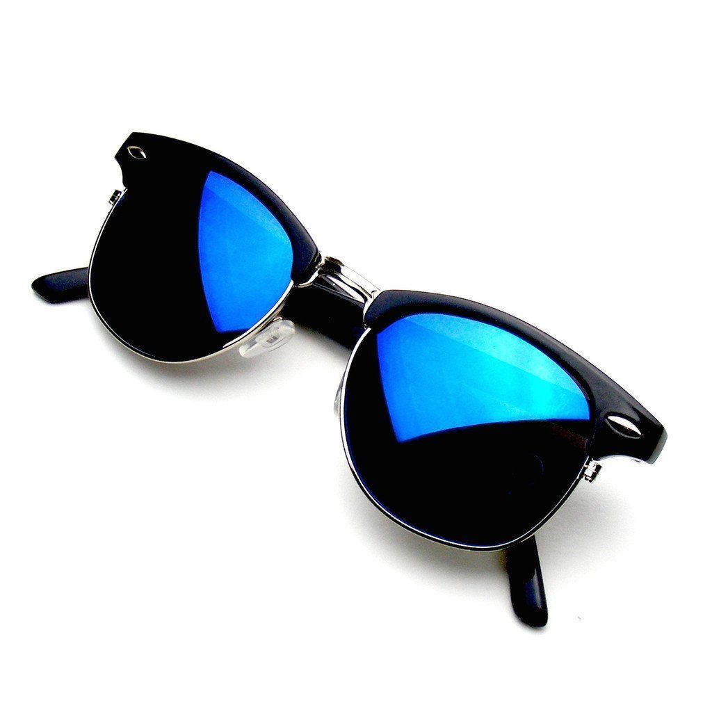 Moda Retrò Mezza Telaio Flash Specchio Lenti Club Vintage Master Sunglasses - $6.19 - $9.37