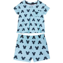 Disney 2-piece Pajama Set Short Sleeve/Shorts Blue Mickey Mouse Girls Sz... - $307.46 MXN