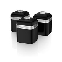 Swan Products Retro Canisters, Set of 3, Black  - £46.36 GBP