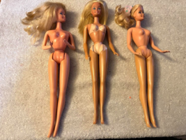 3 Vintage Barbie Dolls Including Taiwan Twist and Turn with Earring Holes NUDE - £15.18 GBP