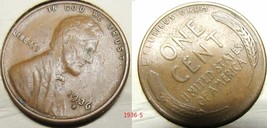 Lincoln Wheat Penny 1936-S  - £2.34 GBP