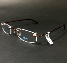 BlueBay Safilo Eyeglasses Frames B&amp;B 486 4M7 Red Rectangular Rimless 46-... - £43.76 GBP