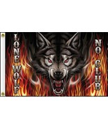 LONE WOLF RIDER #418 WOLF FLAG 3 x 5 - 3x5 BANNER motorcycle biker wolve... - £7.39 GBP