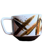 Starbucks Into The Fire Coffee Mug White Brown Abstract Artisan Series C... - £9.74 GBP