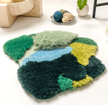 Natural Forest Moss Rug, Small Area Rug, Bedroom Rug, Art Rug, Modern Rug - £41.50 GBP