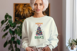 Dashing Throught The Books Sweater, Xmas Sweater, Holiday Sweater, Books... - £14.46 GBP+