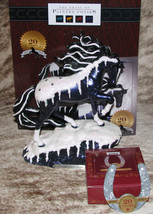 TRAIL OF PAINTED PONIES Frosted Black Magic 20th Anniv. Pony w/ Horsesho... - $95.69