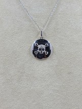 Cubic Zirconia Disc Skull Charm and Chain, Sterling Silver - $19.99