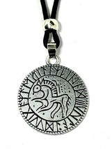 Sleipnir Horse Pendant Necklace Steed Rune Cord Vadstena Norse Viking Pagan - £6.24 GBP