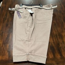 NWT Gloria Vanderbilt Skimmer Cleo Belted Bermuda Cuffed Shorts Size 24W - $29.40