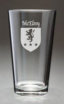 McElroy Irish Coat of Arms Pint Glasses - Set of 4 (Sand Etched) - £54.00 GBP