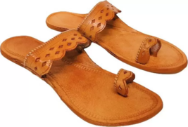 Womens Kolhapuri Soft Pure Leather ethnic flat ST50 Indian Jutti US Size... - $39.68