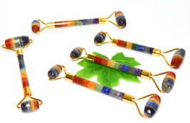 Genuine 7 Colors Chakras Crystal Healing Stones Handmade Massage Facial ... - $20.18