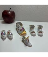 Limoges Dutch Shoes Miniature France Porcelain Lot of 6 Victorian Hand P... - €58,59 EUR