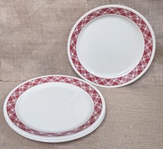 Corelle Red Plaid Dinner Plate Set Of 4 Cottagecore Rustic Farmhouse - $49.50