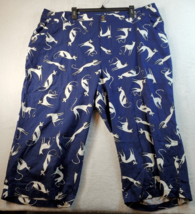 ModCloth Pants Womens Size 26 Blue Animal Print Viscose Belt Loops Pull On - £11.77 GBP