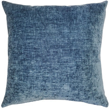 Venetian Velvet Agean Blue Throw Pillow 17x17 - £29.53 GBP