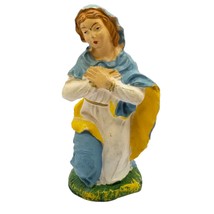 Vintage Italian Nativity Figure Mary Christmas Chalkware 4&quot; Italy Holiday Decor - £12.94 GBP