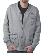 Ten 10.Deep Heather Grey Veterans Card Fleece Cardigan Sweater Jacket 2X... - £29.53 GBP