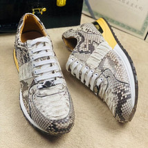 Authentic Snakeskin Soft Unisex Men Women Comfortable Sneakers Genuine Python Le - £286.40 GBP