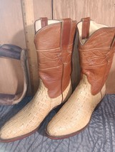 Womens cowboy boots 5B Falconhead hornback lizard brown tan    item: P177 - $243.10