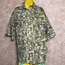 Hakuna Matata Safari All Over Print Short Sleeve Button Up XL All Over P... - $18.70