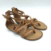 Blowfish Girls Sandals Strappy Thong Faux Leather Zipper Brown 13.5 - £15.37 GBP