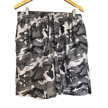 Nike Mens Swim Trunks Gray XL Camouflage Pattern Drawstring Pockets Acti... - $12.86