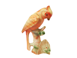 Pacific Rim Vintage 1970 Porcelain Parrot Bird On Tree Branch 11&quot; Tall - £15.76 GBP