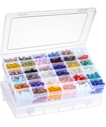 2 Pack 36 Grids Clear Plastic Organizer Box with Adjustable Dividers, Sm... - $268.28 MXN