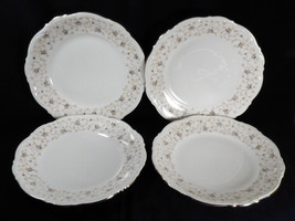 Lot of 4 salad plates 7.75&quot; Mitterteich Bavaria Germany Lady Linda blue rose - £27.59 GBP