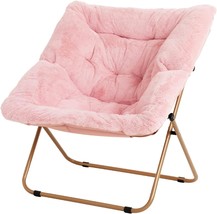 Givjoy Moon Chair With Metal Frame, Soft Faux Fur Oversized Folding, And Dorm. - £92.38 GBP