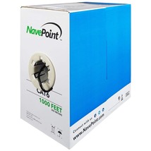 NavePoint Cat6 (CCA), 1000ft, Black, Solid Bulk Ethernet Cable, 550MHz, ... - $179.99