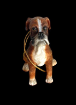 Boxer Dog Christmas Ornament Resin Gift Puppy Breed 3&quot; Sitting - €20,03 EUR