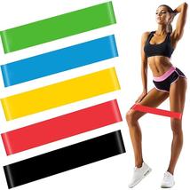 5 Pack Resistance Rubber Latex Yoga Loop Exercise Bands For Fitness Training - £14.34 GBP
