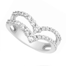 Solitaire 1.20ct Diamond Enhancer Ring Guard Wrap Jacket 14K White Gold Plated - £51.35 GBP