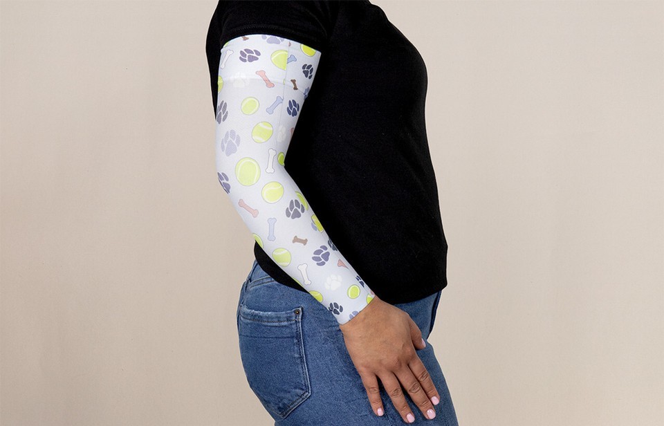 DOG DAYS Compression Sleeve by LYMPHEDIVAS, Gauntlet Option, ANY SZ &amp; LE... - $92.00+