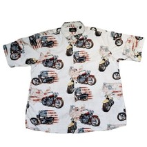 RedHead Men&#39;s Size XXL Motorcycle Pattern Short Sleeve Button-Down Cotton Shirt - £17.79 GBP