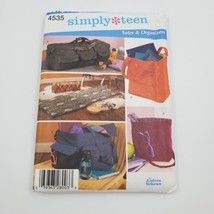 Simplicity Home Decorating Sewing Pattern 4535 Simply Teen Totes Organiz... - $6.89
