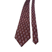 Stafford Mens Tie Burgundy Penguin Print Silk Classic Necktie - $16.82