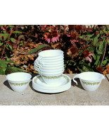 18 Piece CORELLE Spring Blossom Hook Handle Coffee Cups, Saucers, Creame... - £27.64 GBP