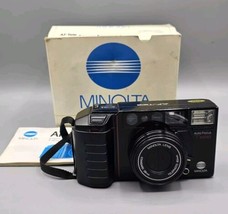 Minolta AF-TELE 35mm Auto Focus Film Camera w/Manual &amp; Box - Tested - £25.54 GBP
