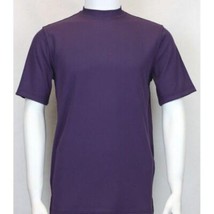 Mens Dressy T-Shirt  Log-In Uomo Soft Crew Neck Corded Short Sleeves 218 Purple image 3
