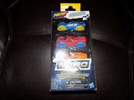 Nerf Nitro Foam Cars 3 Pack Blue Red Orange NEW - £10.50 GBP