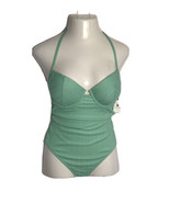 34D Shade &amp; Shore Cabana NWT One-Piece Swimsuit ~ Bluish Green ~ Tie Halter - £18.02 GBP